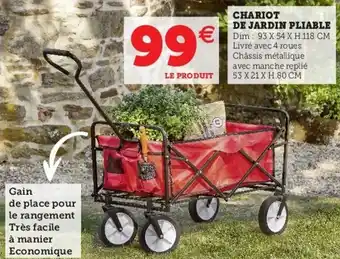 Hyper U Chariot de jardin pliable offre