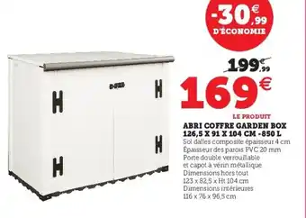 Hyper U Abri coffre garden box 126,5 x 91 x 104 cm - 850 L offre