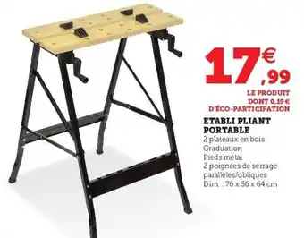 Etabli pliant portable