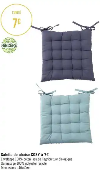 Géant Casino Sincère galette de chaise cosy offre