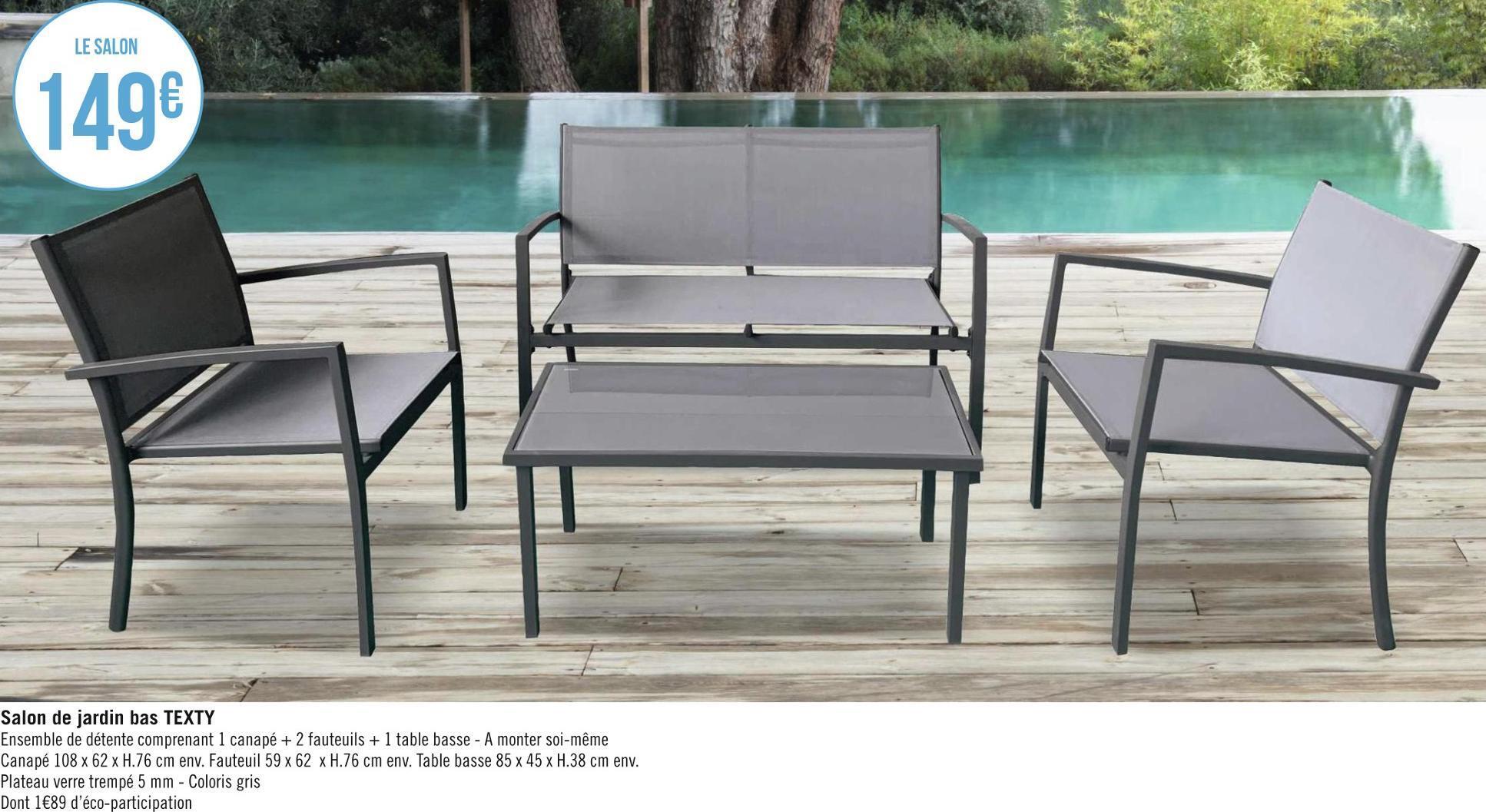 Promo Salon de jardin bas texty chez Géant Casino