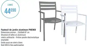 Géant Casino Fauteuil de jardin aluminum phenix offre