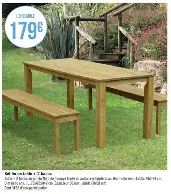 Géant Casino Set ferme table + 2 bancs offre