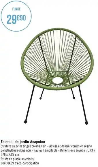 Géant Casino Fauteuil de jardin acapulco offre