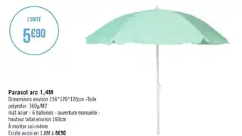 Géant Casino Parasol arc 1,4m offre