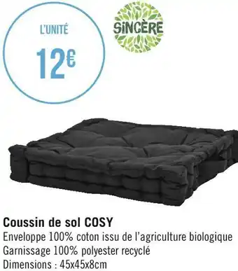 Sincère coussin de sol cosy