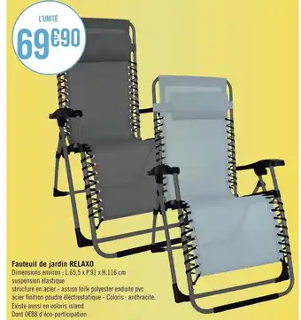 Géant Casino Fauteuil de jardin relaxo offre