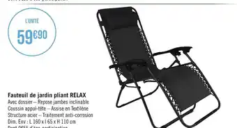 Géant Casino Fauteuil de jardin pliant relax offre