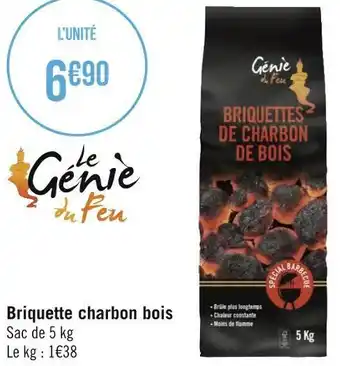 Géant Casino Briquette charbon bois offre