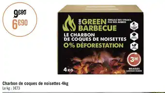 Géant Casino Green barbecue charbon de coques de noisettes 4kg offre