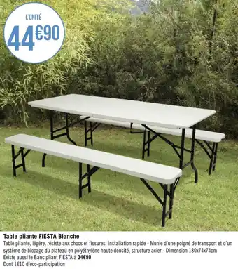 Table pliante fiesta blanche