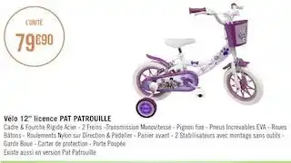 Géant Casino Pat patrouille vélo 12’’ licence offre