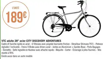 Géant Casino Vtc adulte 28’’ acier city discovery adventures offre
