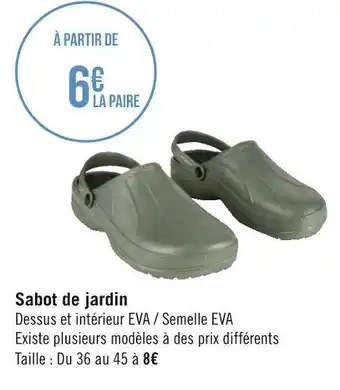Géant Casino Sabot de jardin offre