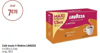 Géant Casino Lavazza café moulu il mattino offre