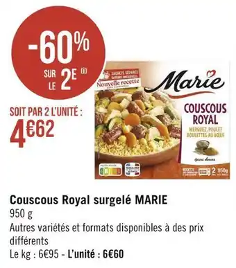 Géant Casino Marie couscous royal surgelé offre