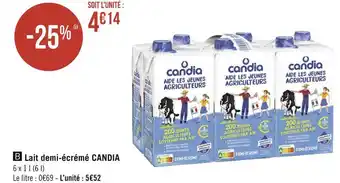 Géant Casino Candia lait demi-écrémé offre