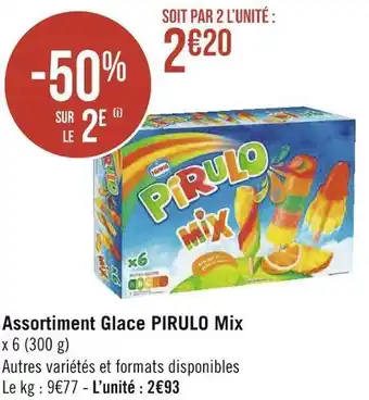 Géant Casino Pirulo assortiment glace mix offre