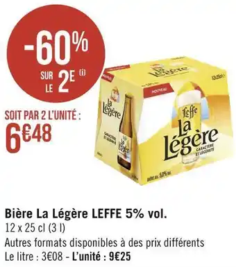 Géant Casino Leffe bière la légère 5% vol. offre