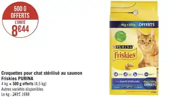 Géant Casino Friskies purina croquettes pour chat stérilisé au saumon offre
