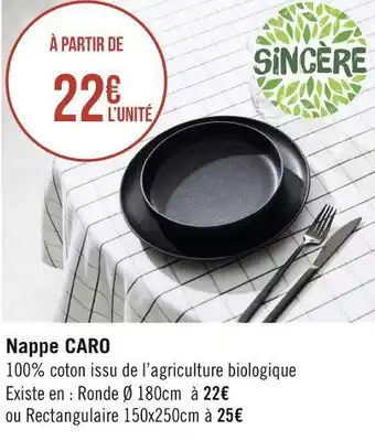 Géant Casino Sincère nappe caro offre