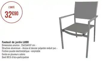 Géant Casino Fauteuil de jardin ludo offre