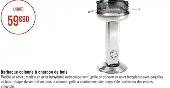 Géant Casino Barbecue colonne à charbon de bois offre