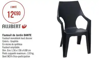 Géant Casino Allibert fauteuil de jardin dante offre