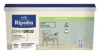 Brico Dépôt Ripolin peinture mur intérieur satin 2,5 l vert palatino offre