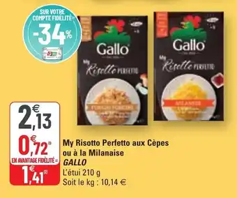 My risotto perfetto aux cĂšpes ou Ă la milanaise GALLO