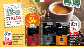 G20 10 Capsules de café espresso maestro classico N9 ou ristretto N12 LAVAZZA offre