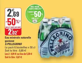 G20 Eau minérale naturelle gazeuse S.PELLERGINO offre