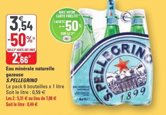 G20 Eau minérale naturelle gazeuse S.PELLEGRINO offre