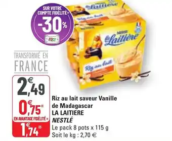 G20 Riz au lait saveur vanille de madagascar LA LAITIERE NESTLÉ offre