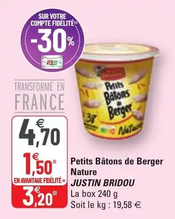 Petits bâtons de berger nature JUSTIN BRIDOU