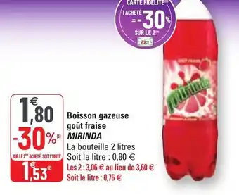 G20 Boisson gazeuse goût fraise MIRINDA offre