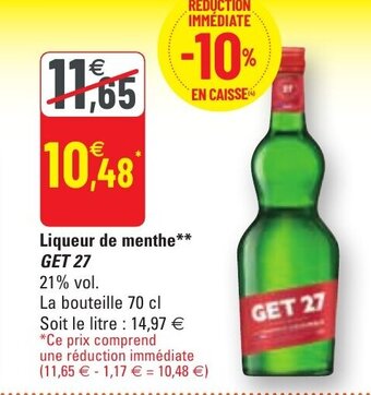 G20 Liqueur de menthe GET 27 offre