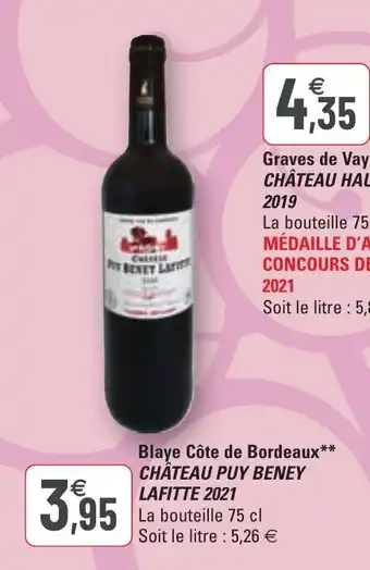 Blaye côte de bordeaux Château Puy Beney Lafitte 2021