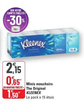 G20 Minis mouchoirs the original KLEENEX offre