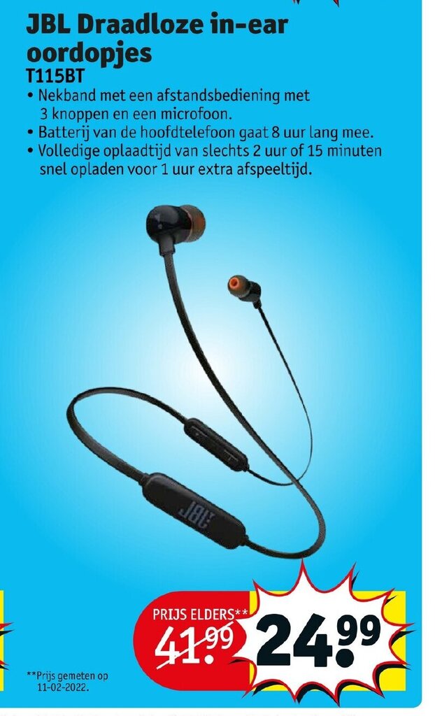 Promo JBL Draadloze InEar Oordopjes chez Kruidvat