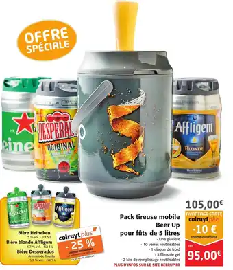 Colruyt Pack Tireuse Mobile Beer Up Pour Fûts de 5 Litres offre