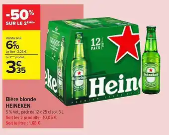 Carrefour Contact Bière Blonde Heineken offre