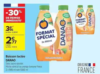 Carrefour Contact Boisson Lactée Danao offre