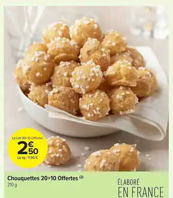 Chouquettes 20+10 Offertes