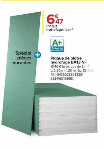 Castorama Plaque De Plâtre Hydrofuge Ba13 Nf offre