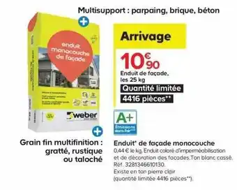 Castorama Enduit De Façade Monocouche offre