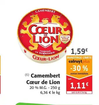 Colruyt Camembert Cœur de Lion offre