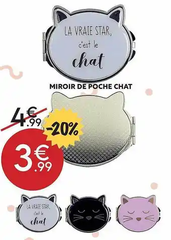 Maxi Bazar Miroir De Poche Chat offre