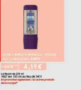 Monoprix Soin 3 Minute Miracle Aussie Sos Longueurs offre