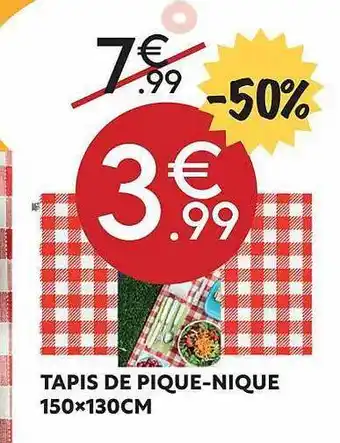Maxi Bazar Tapis De Pique-nique 150 X 130 Cm offre